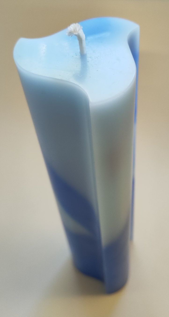 Kerzen: Kerze Triole blau mehrfarbig – Neu (gemäss Beschreibung) aus Rothrist von GIWALD 1