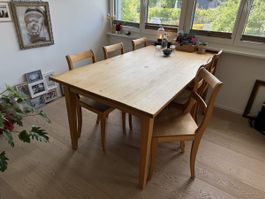 Biedermeier Esstisch mit 8 Stühlen CH Handwerk