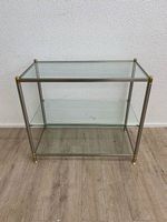 Vintage Glasregal im Hollywood-Regency-Stil & Messingdetails