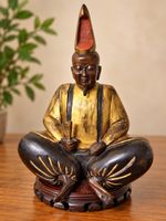 Antike Bronzefigur, sitzender Weiser, Japan, Meiji-Zeit
