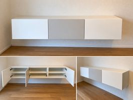 Schwebendes Sideboard / TV-Möbel weiss – 3 Türen