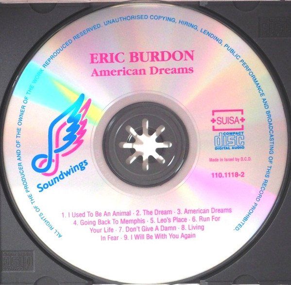 CDs: Eric Burdon AMERICAN DREAMS Chuck Findley Randy Kerber CD – D'occasion à Kandergrund par Sososo 2