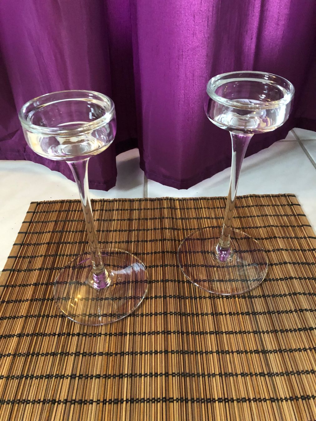Portacandele: 2 elegante hohe Kerzenständer, Glas – Nuovo (secondo la descrizione) da Hittnau venduto da JD-OE 3