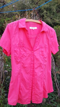 Damen Bluse Clockhouse pink/lachs Grösse M gebraucht