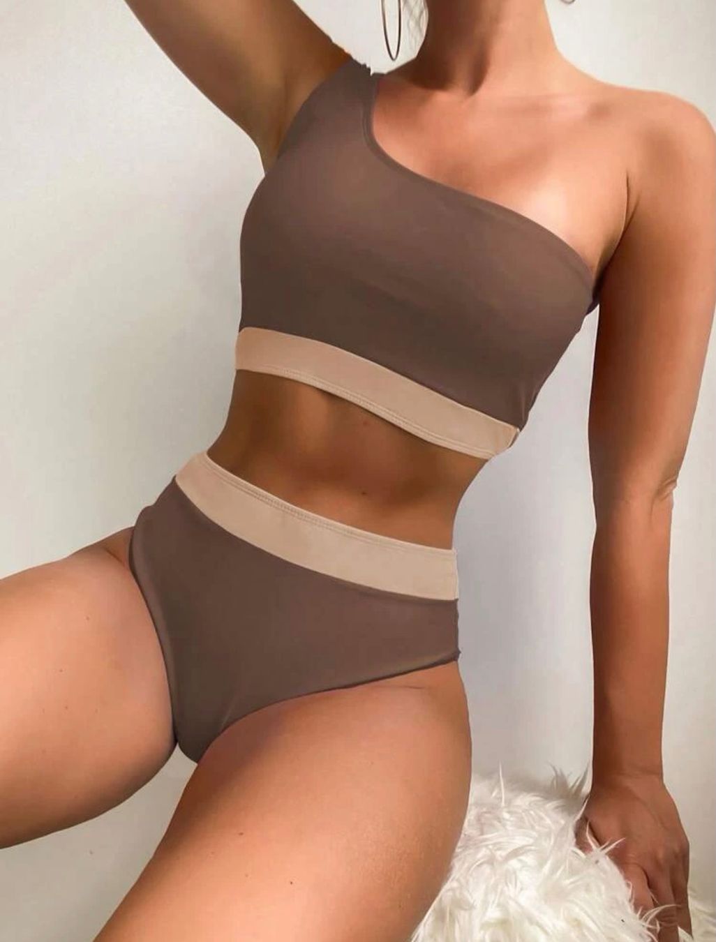 Costumi da bagno & Bikini: BIKINI - EINSCHULTRIG - BRAUN/BEIGE - GRÖSSE XL - NEU – Nuovo e nell'imballaggio originale da Buchs AG venduto da fischli610 5