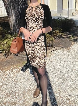 Joseph Ribkoff Vestito animalier TgM/L👌glamour per feste