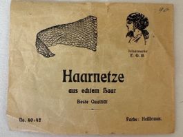 Haarnetz aus echtem Haar, Farbe: Hellbraun (antiker Artikel)