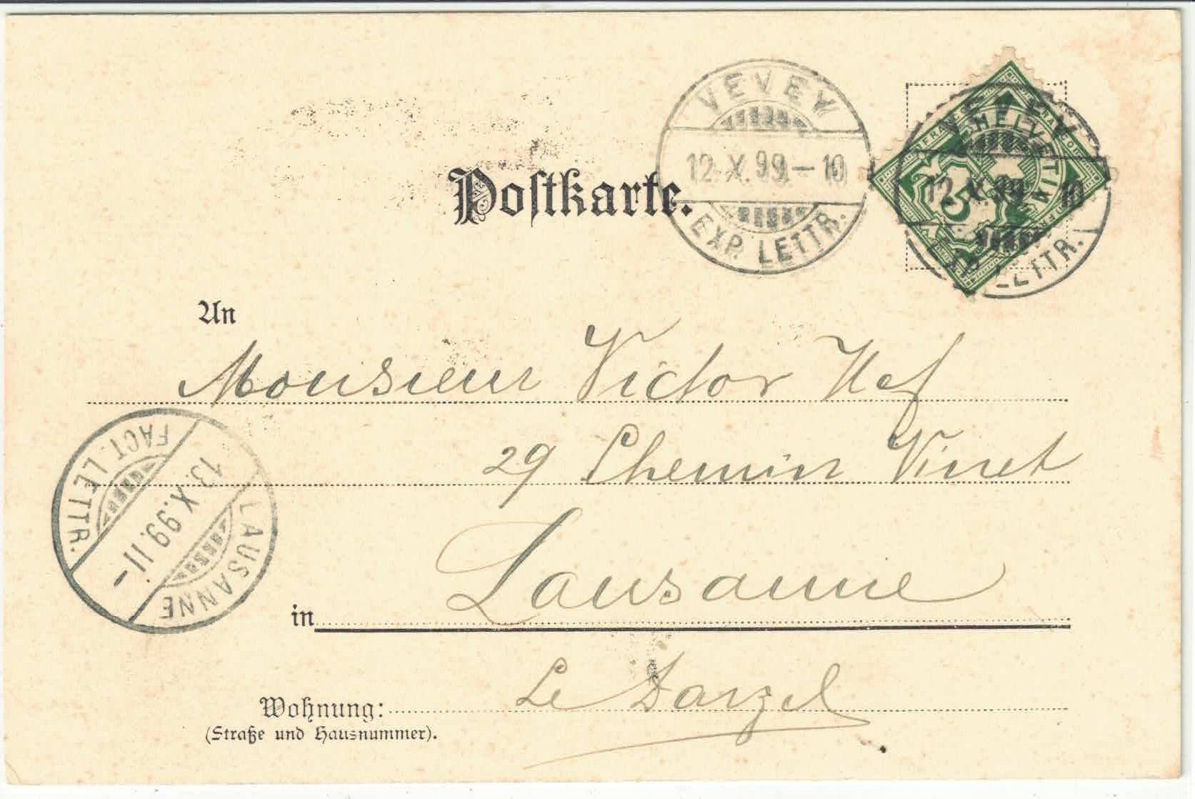 Ansichtskarten: Das Pferderennen - Litho 1899 – Gebraucht aus Ettingen von Kartenplanet 1