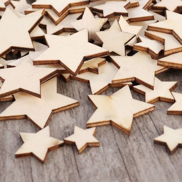 Holzartikel: 100 HOLZ STERNE - BASTELN - DEKORATION – Neu und originalverpackt aus Kriens von swissgadget 1