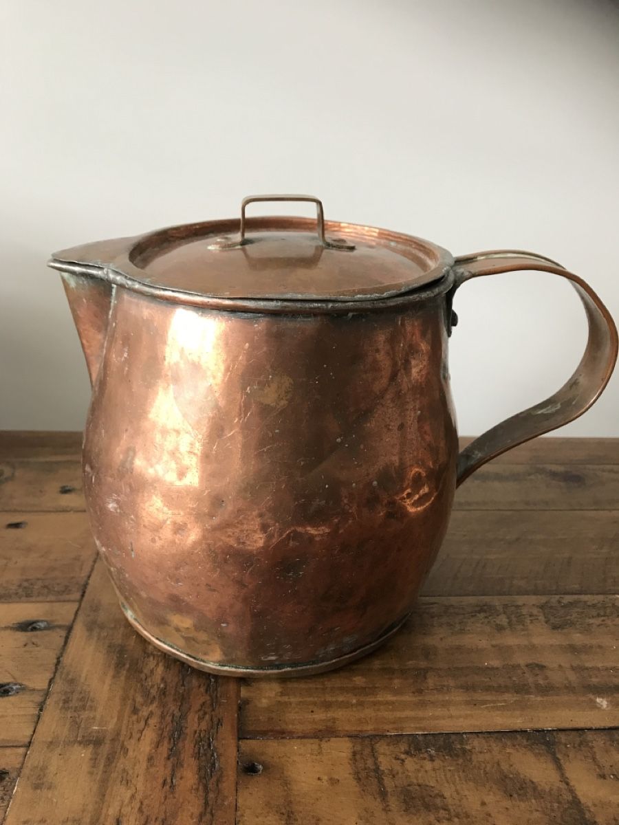 Caraffe: Alter Kupfer Krug mit Deckel – Usato da Rapperswil SG venduto da cosiba01