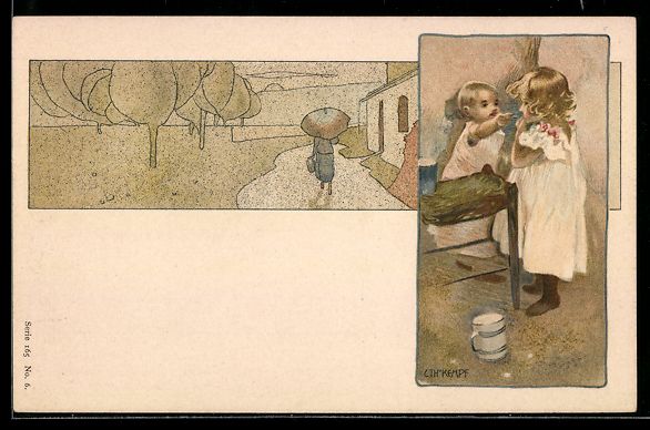 Cartoline postali: Gottlieb Theodor Kempf-Hartenkampf: Orts – Usato da Berlin venduto da bartko-reher