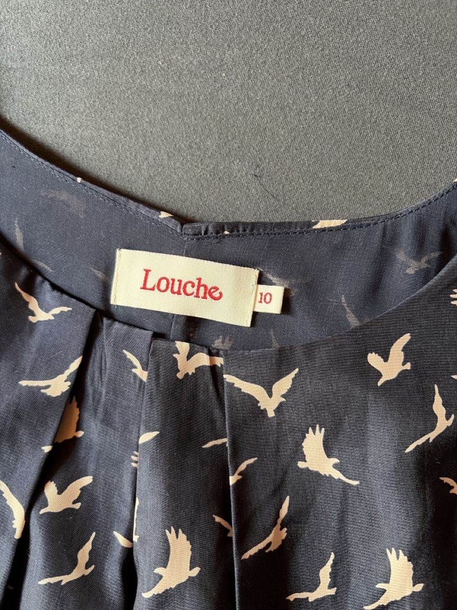 Vestiti: Damen Kleid dunkelblau Vogelmuster – Usato da Sumiswald venduto da M85G 1