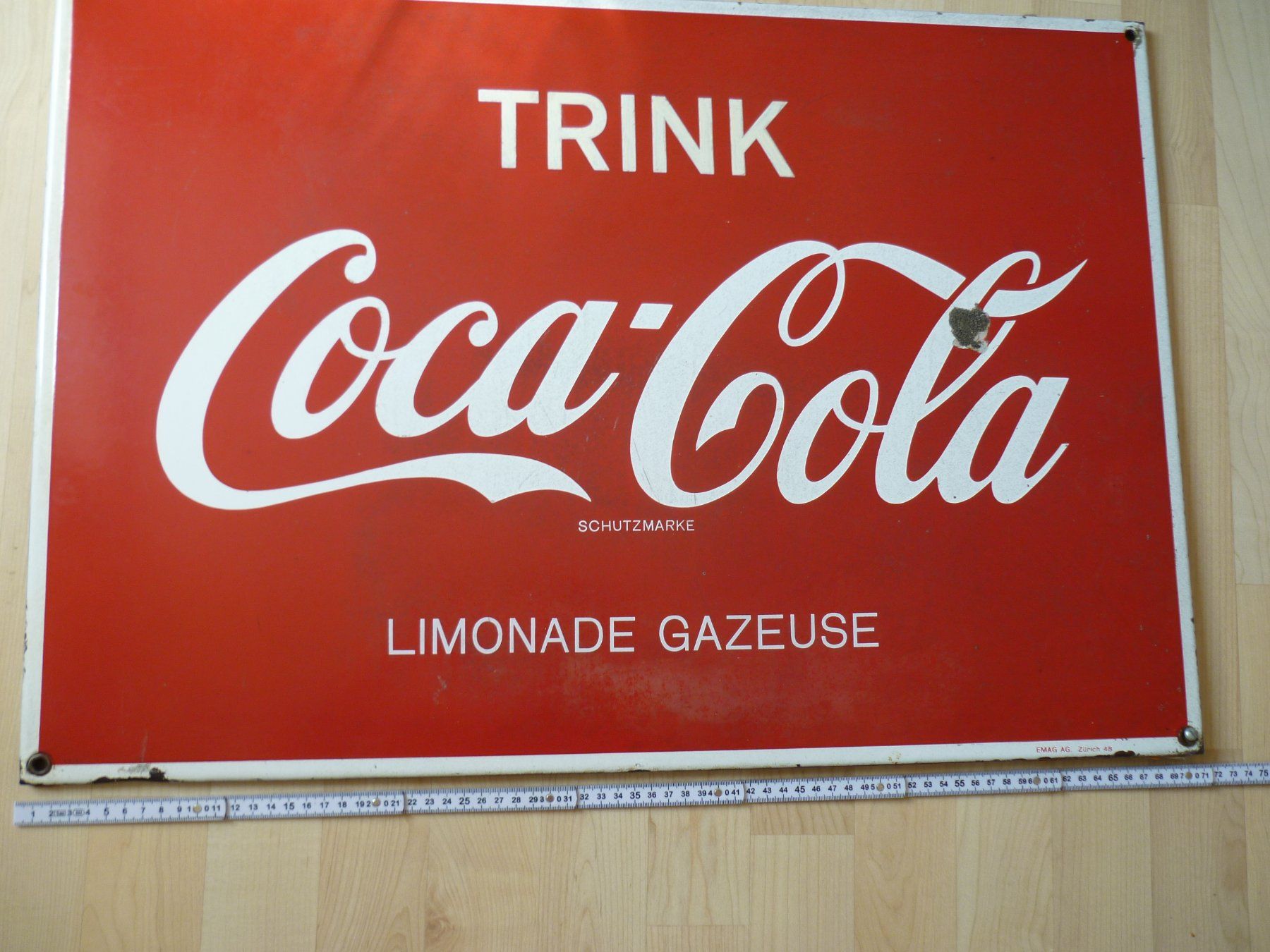 Coca-Cola Insegne: altes EmailleSchild CocaCola – Usato da Zürich venduto da mauxpumm 2