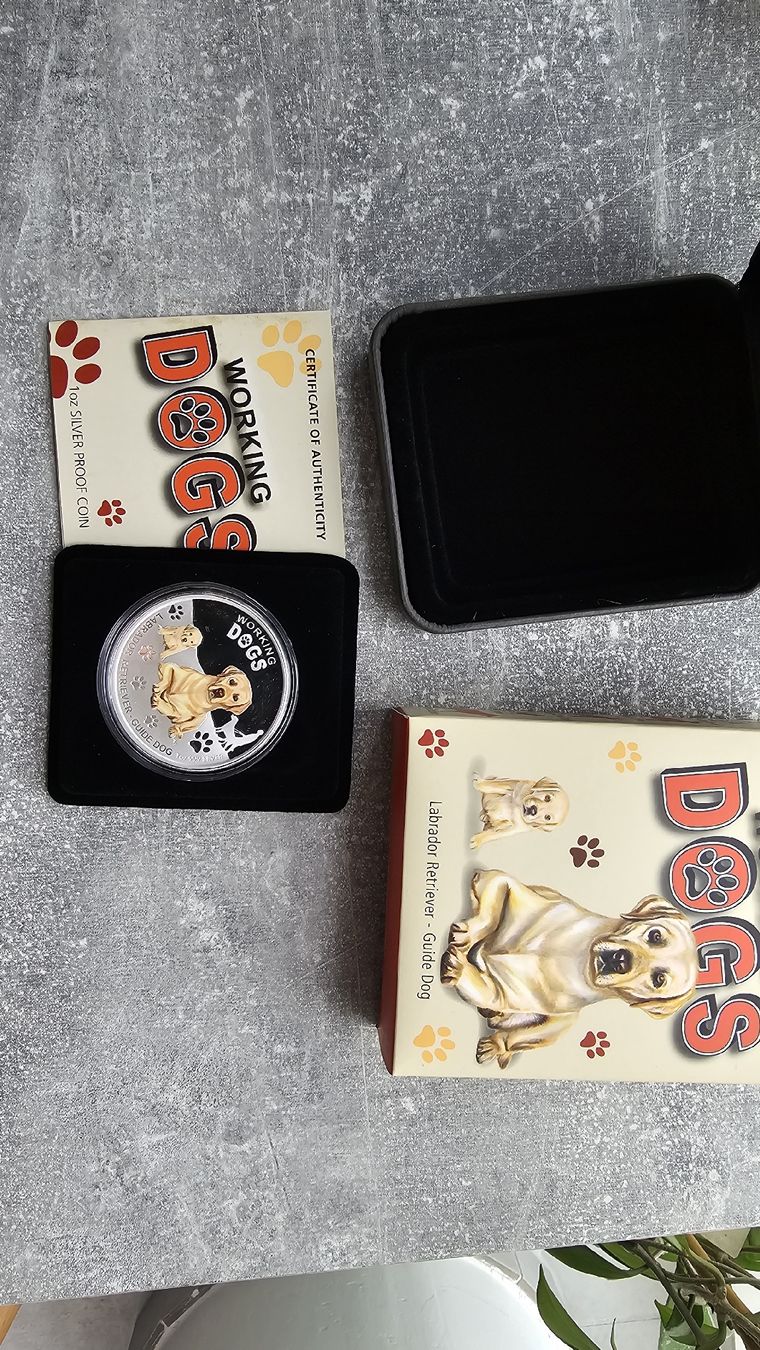 Tutti le monete: Working Dogs Labrador Guide Dog 1 oz Silver Proof Tuvalu – Usato da Petit-Lancy venduto da SilverCoinCoin 4