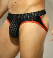 Slip uomo mesh nero con bordi rossi-tg L/XL- nuovo