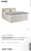 Boxspringbett Rossa Beige 160x200cm Guter Zustand