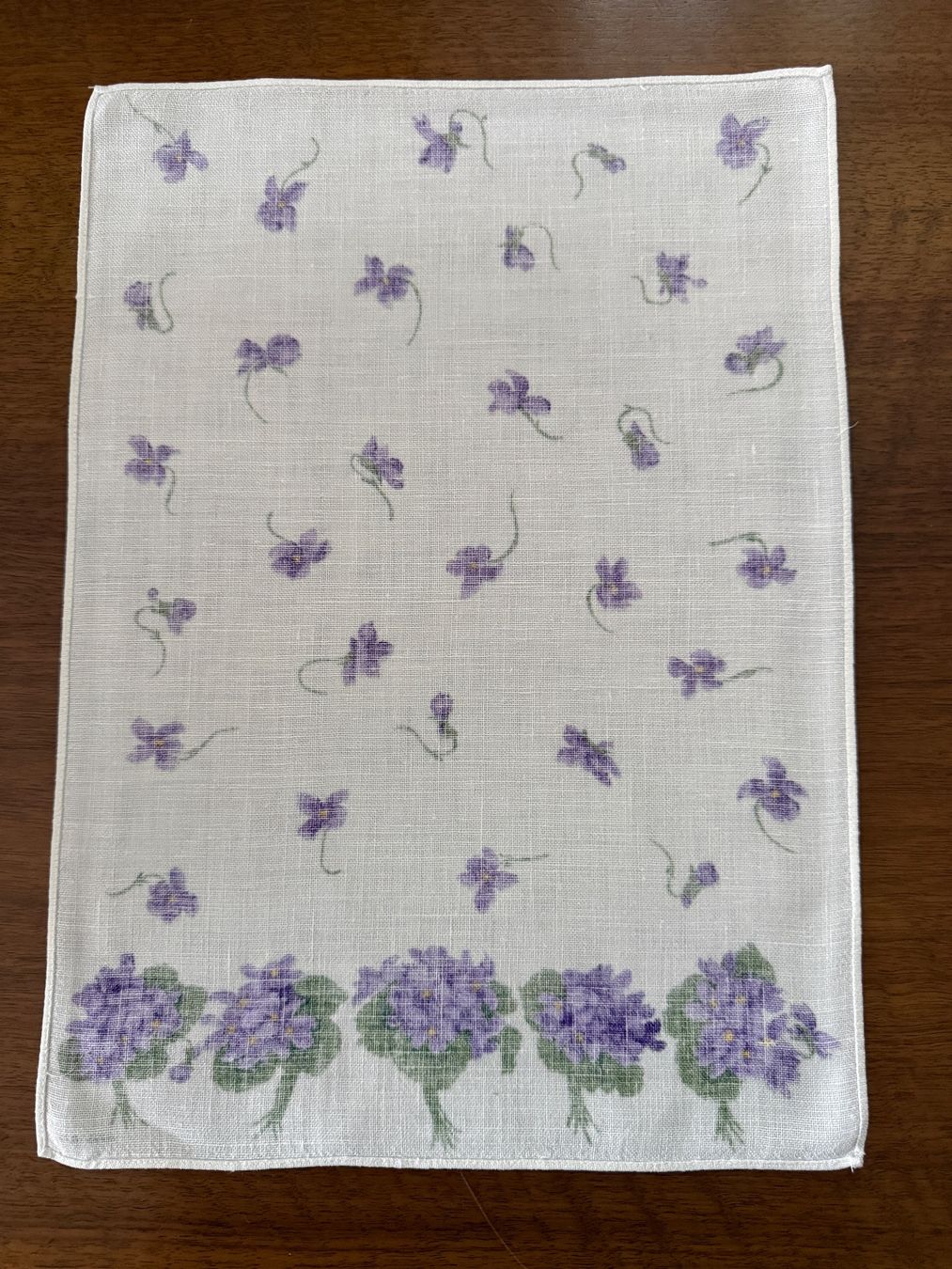 Sonstige Tischwäsche: KREIER Tischset mit Veilchenmuster weiss – Gebraucht aus Erstfeld von Uhu1980 1