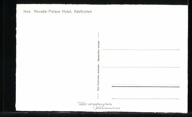Cartoline postali: AK Adelboden, Nevada Palace Hotel – Usato da Berlin venduto da bartko-reher 1