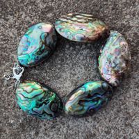 blau grün Muschel Armband Bracelet Coquillage bleu vert