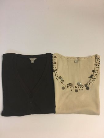 CASABLANCA Set 2 Tops, Gr.S, beige/braun