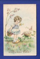 ENFANT - Jeune Fille et nid d'oiseaux