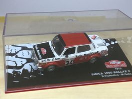 Simca 1000 Rallye 2 Modellauto 1:43 Vitrine OVP