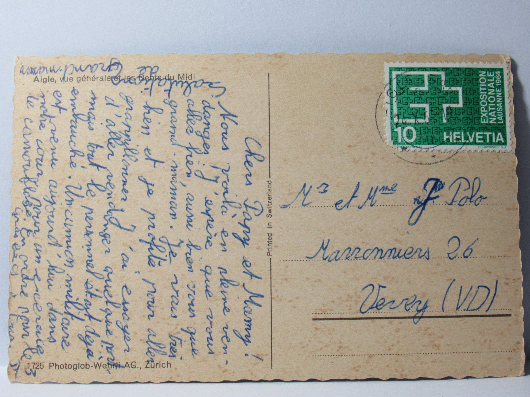 Cartes postales: Aigle 1963 – D'occasion à Grenchen par Bluemchen1900 1