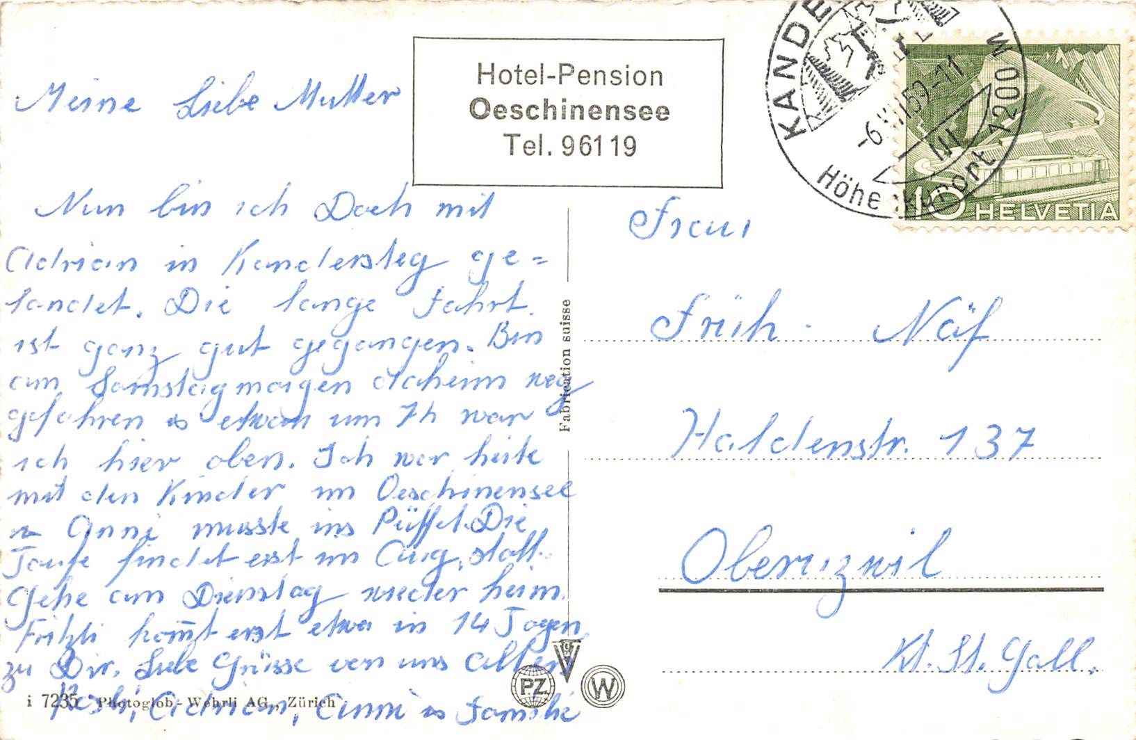 Cartoline postali: Sesselbahn KANDERSTEG Oeschinensee – Usato da Biasca venduto da Blenio71 1