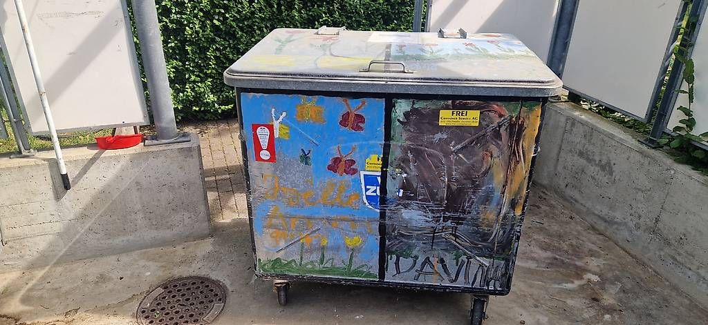 Altro per Ufficio & Commercio: 2x Abfallcontainer / Kehrichtcontainer (verzinkter Stahl) – Usato da Steinhausen venduto da Zag22 1