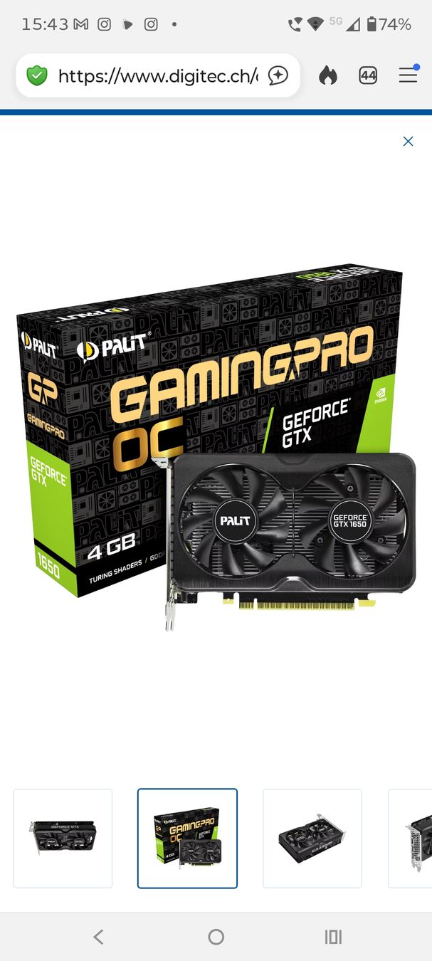 Nvidia Schede grafiche: Geforce GTX 1650 Gaming Pro Palit – Usato da Steffisburg venduto da Delfgou