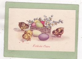 Kitsch Küken Eier Blumen Ostern 1927