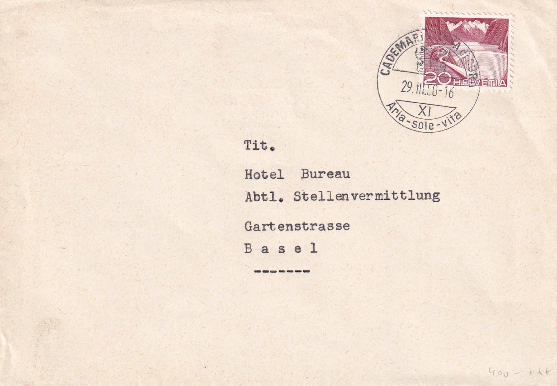 Tutti i francobolli: Schweiz 1949: Technik und Landschaft: Nr. 301 – Usato da Birsfelden venduto da chr_yq2g
