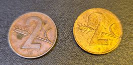2 Rappen CH, 1957 und 1963