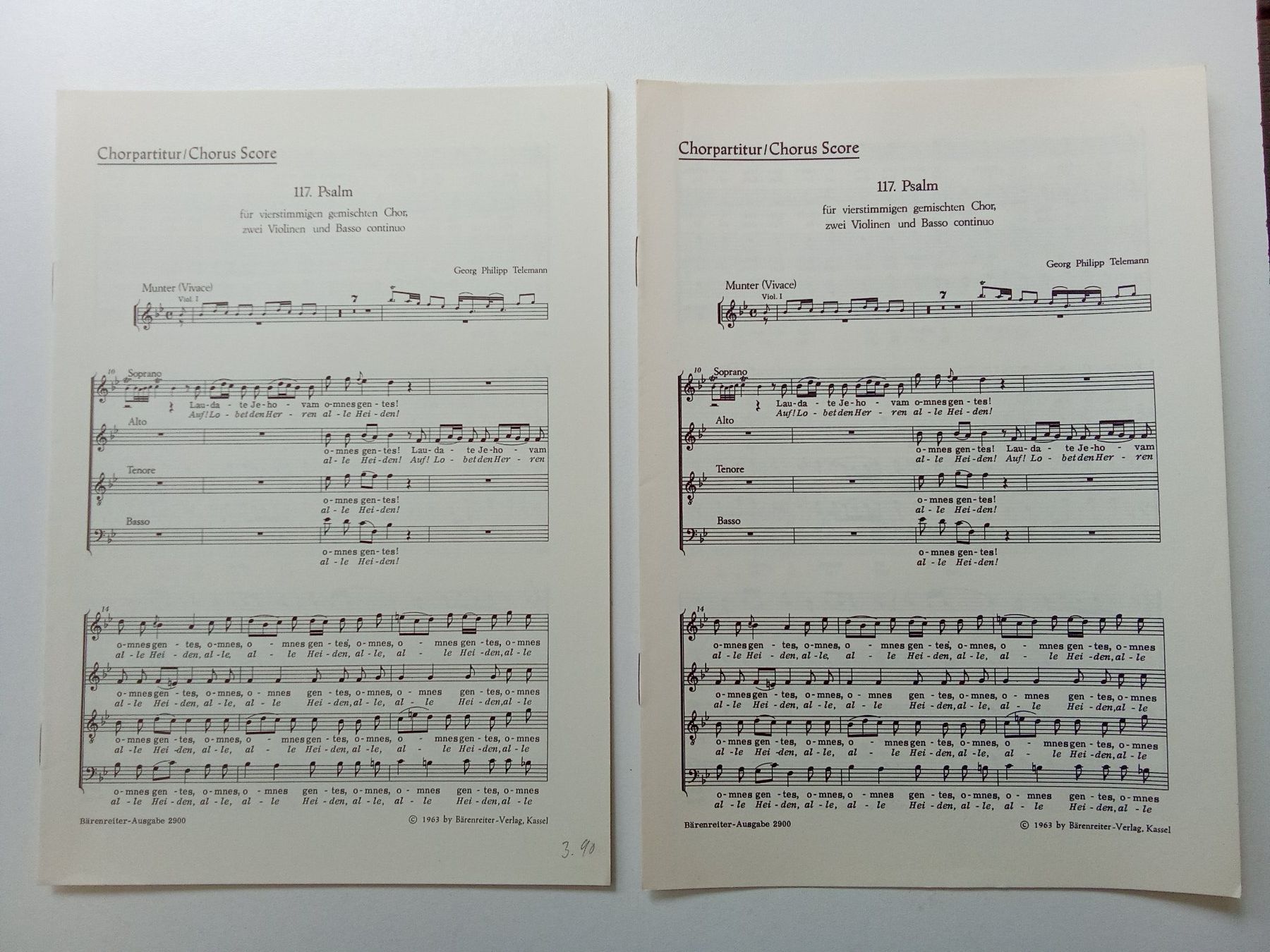 Bücher: Telemann: 117. Psalm, Aufführungsmaterial – Gebraucht aus Bilten von Bora3 5