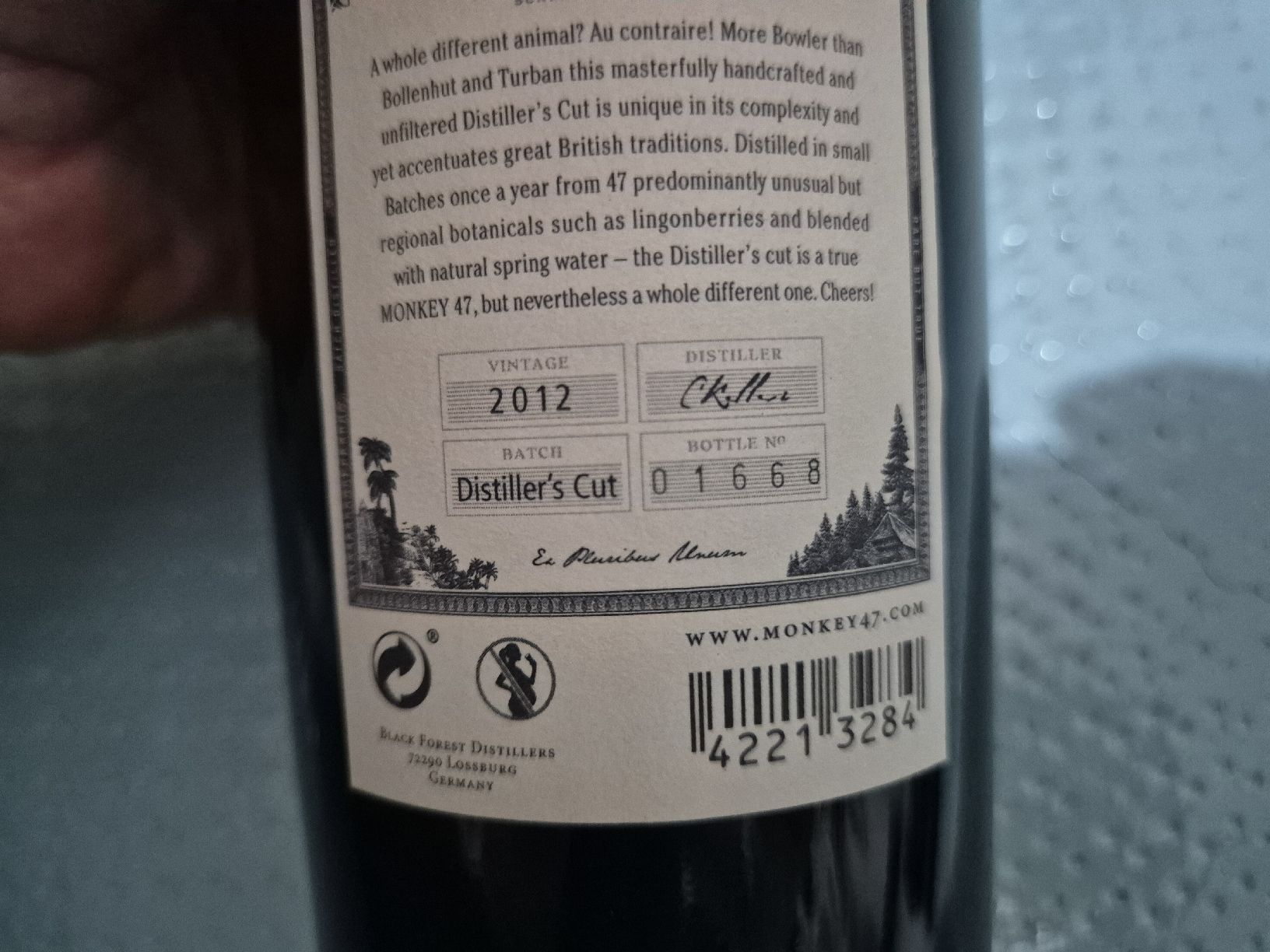 Monkey 47 Bevande alcoliche: Monkey 47 Distiller's cut 2012 – Nuovo e nell'imballaggio originale da Reinach BL venduto da StephanBG 3