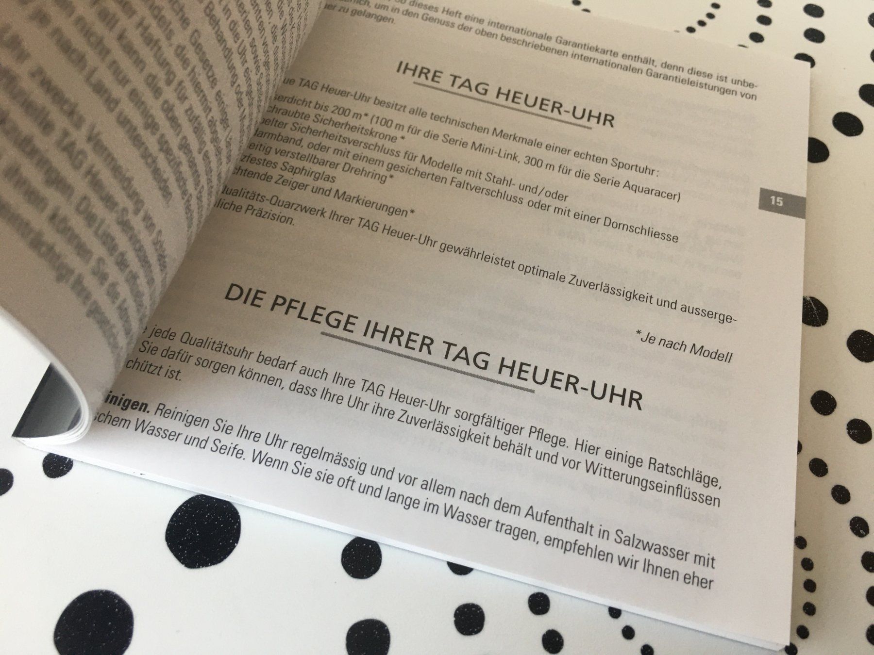 Documenti: TAG HEUER ORIGINAL - OPERATING INSTRUCTIONS - BOOKLET !!! – Usato da Epalinges venduto da dream-watch 6