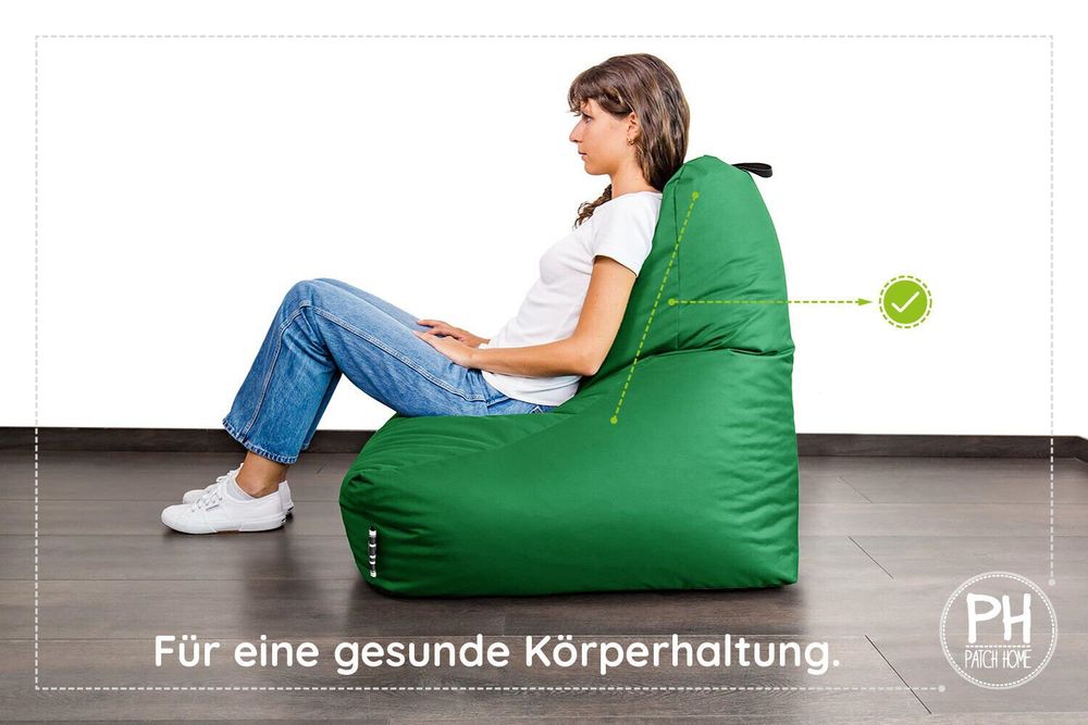XXL Sitzsack Lounge Sessel Gamer Sitzkissen grün 4