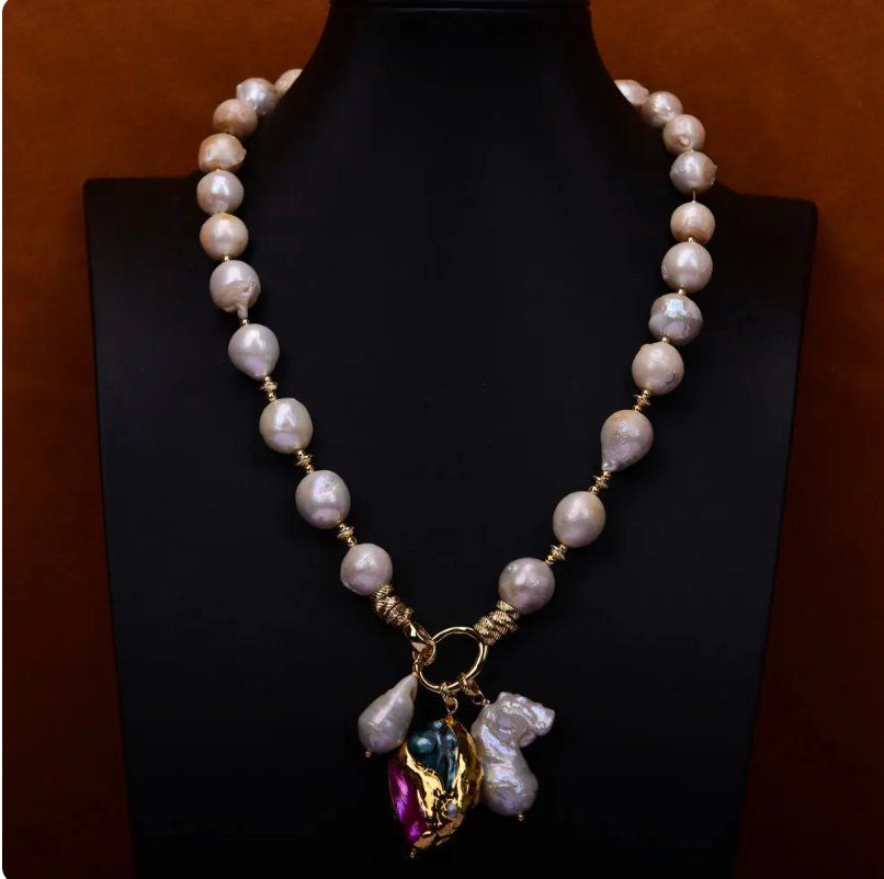 Catenine: Collier de perles naturelles multicolores – Nuovo e nell'imballaggio originale da Genève venduto da TradeCH 2