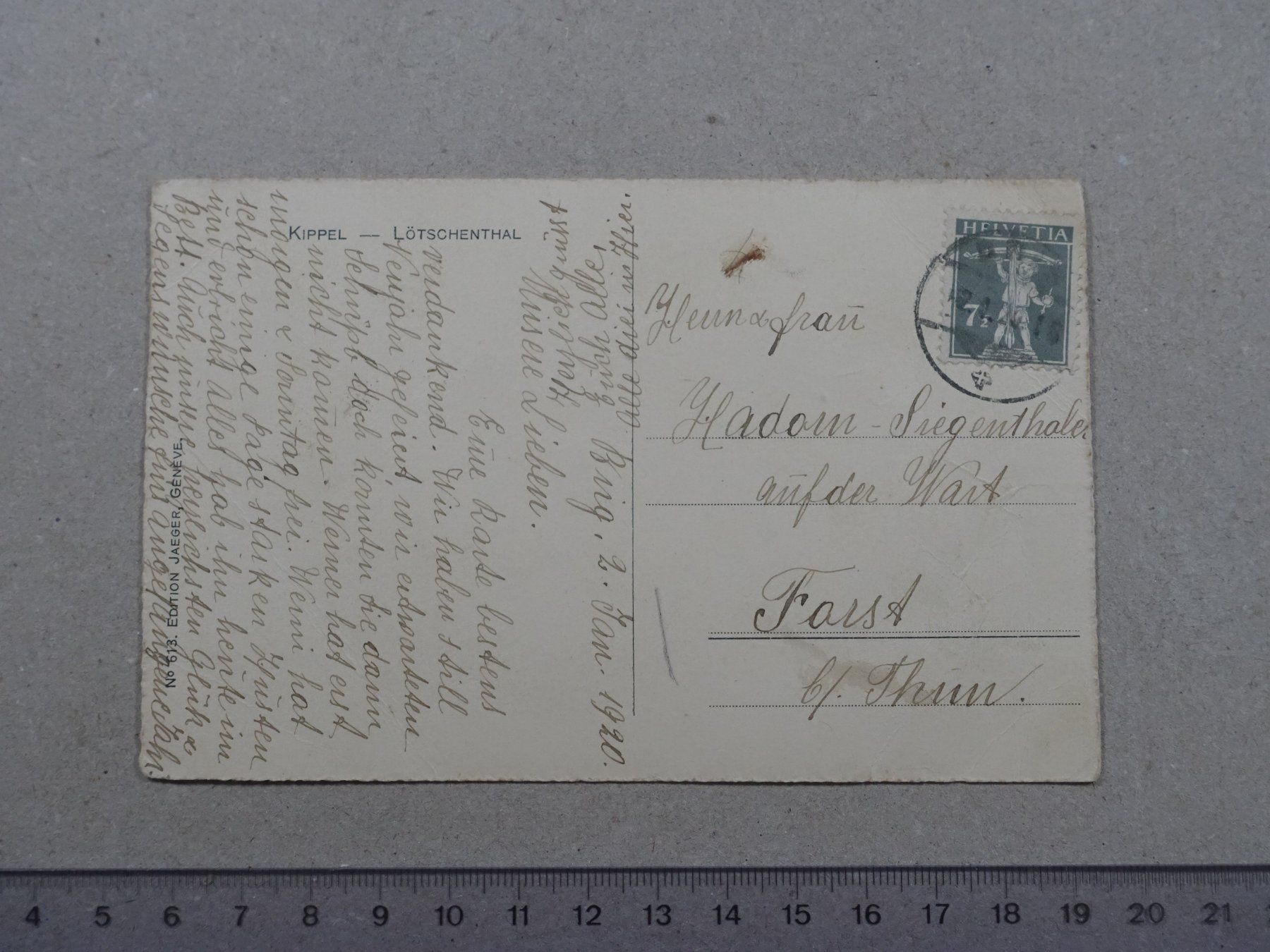 Cartoline postali: Kippel, Lötschental, 1920 (defekt, Mängel!) – Difettoso da Lenzburg venduto da fh1 1