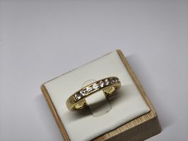 Ring Silber 925 vergoldet mit Zirkonia Grösse 54