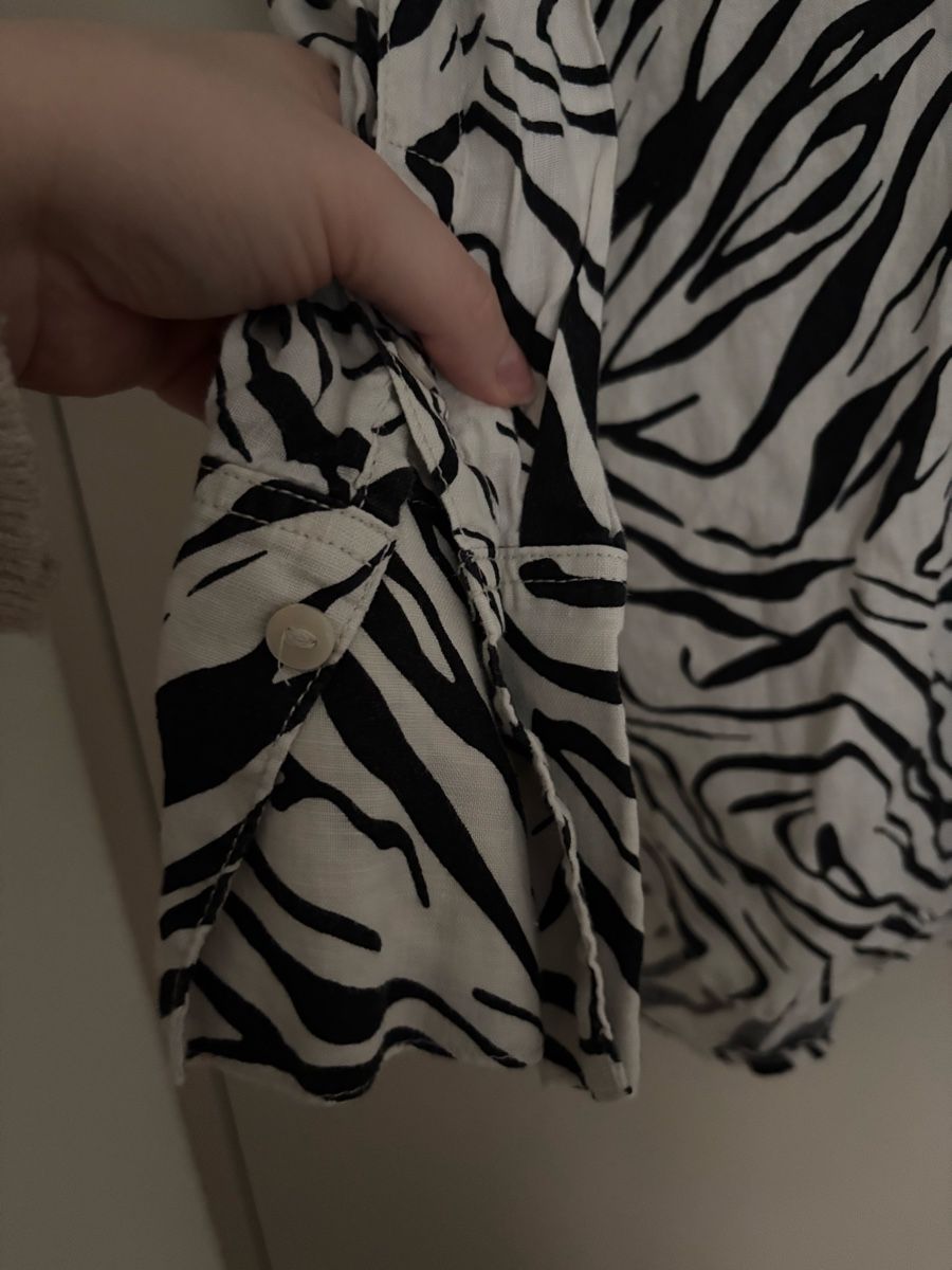 C&A Camicette: C&A Leinen Bluse, Zebra Muster, Gr. 40 – Usato da Arbon venduto da Viktoriaa 1