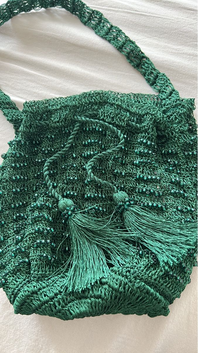 Zara Borse da donna: Grüne Handtasche mit Perlen – Usato da Siebnen venduto da schnell05