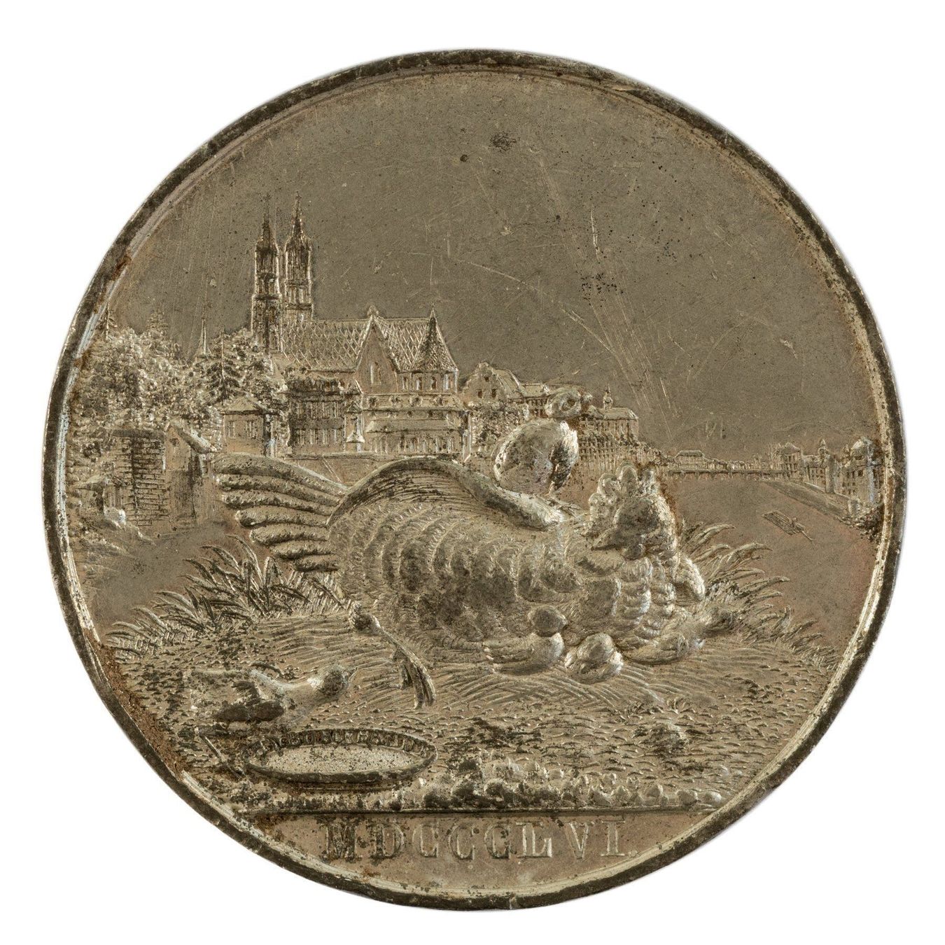Medaglie: Medaille 1856 "da verfiel Basel überall" – Usato da Rotkreuz venduto da Swiss-Coins