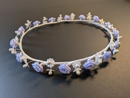 Blumen-Haarkranz lila-weiss (4 Stück)