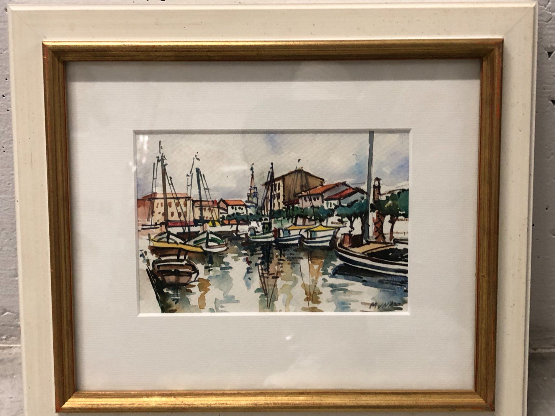 Dipinti: Idyllisches Hafen-Aquarell – Usato da Sirnach venduto da rfe_yx6v