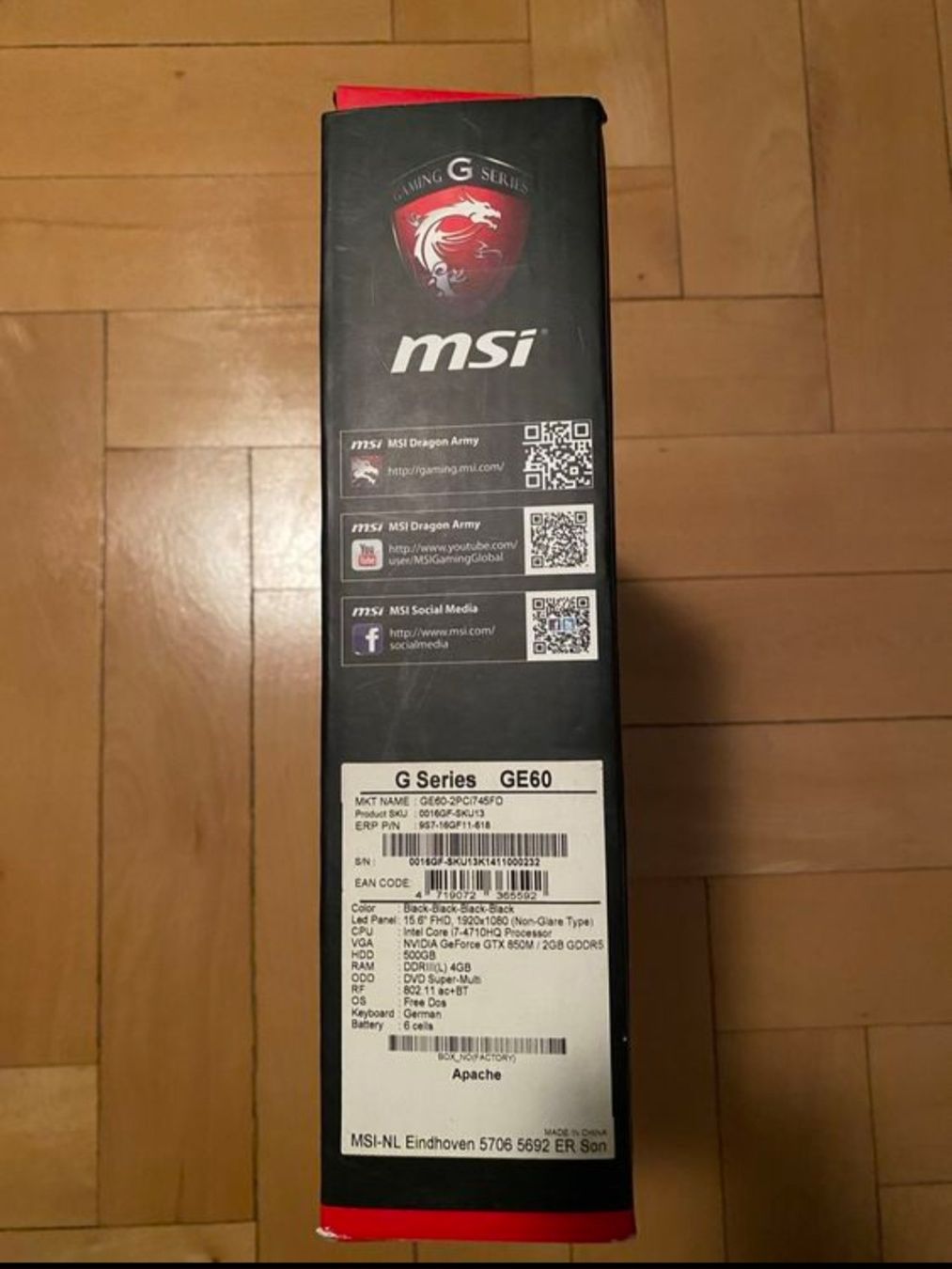 MSI Notebook: MSI GE60 – Usato da Stansstad venduto da alp_7hfk 3