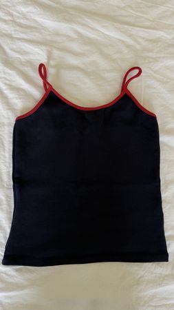 Zara - dunkelblaues Top mit roten Details - Grösse M
