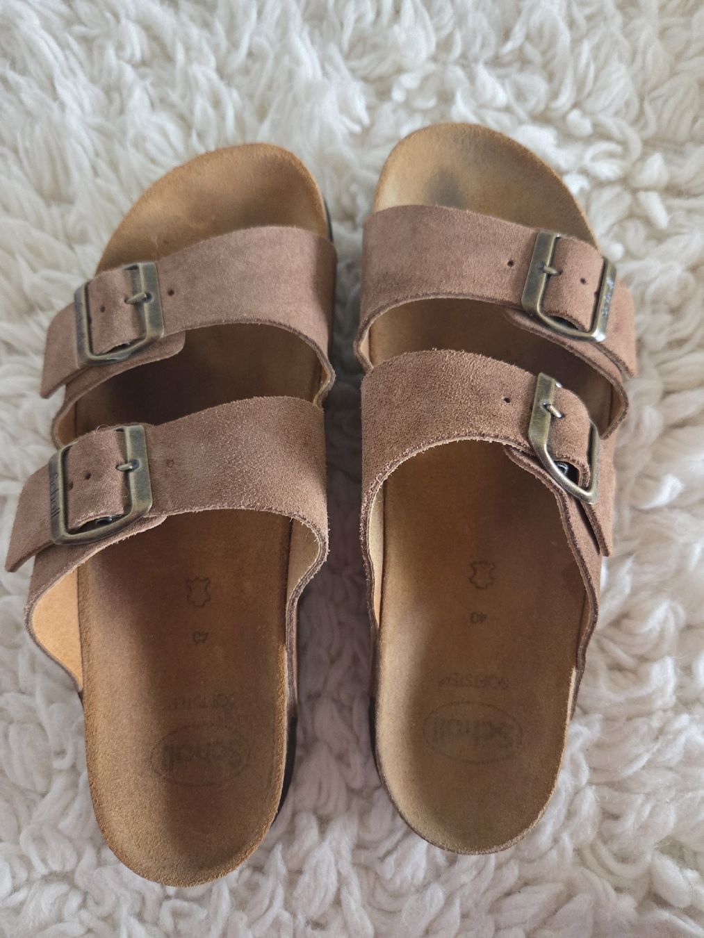 Scholl Scarpe da donna: Pantoffeln Scholl Braune Leder Grosse 40 – Usato da Walchwil venduto da Petulas 1