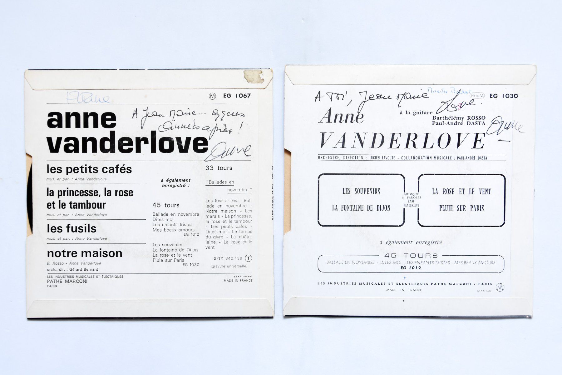 Autografi: Anne Vanderlove - 2 disques dédicacés – Usato da Belmont-sur-Yverdon venduto da ag97