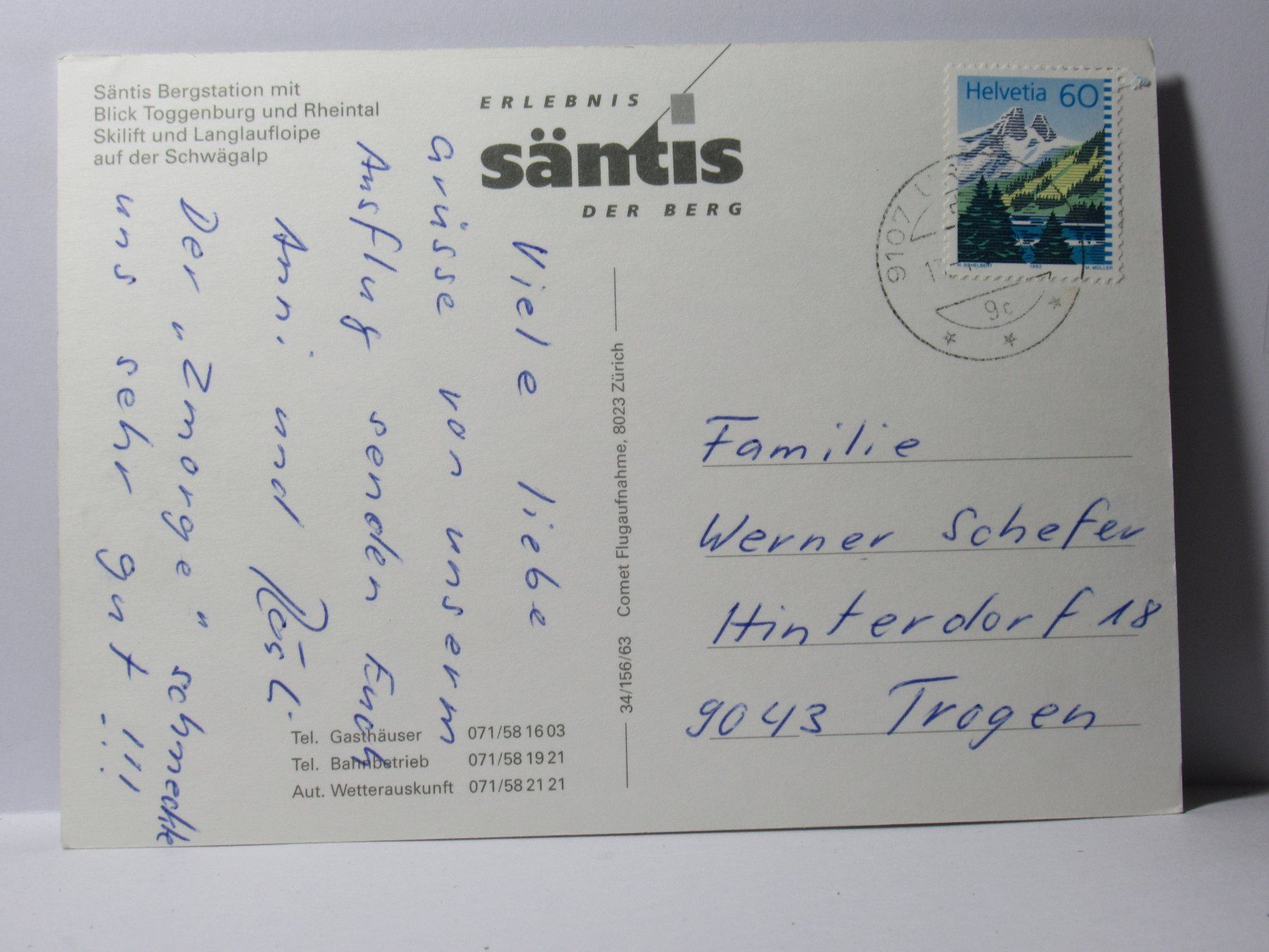 Cartoline postali: Säntis  , Bergstation – Usato da Grenchen venduto da Bluemchen1900 1
